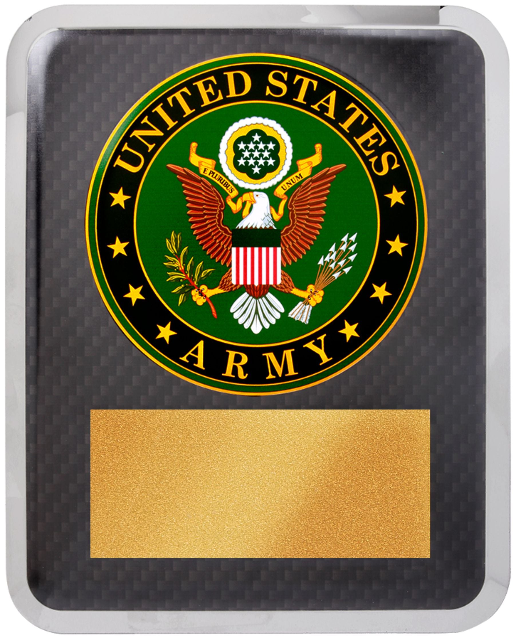 Army Hero Plaque Gold w Black Text