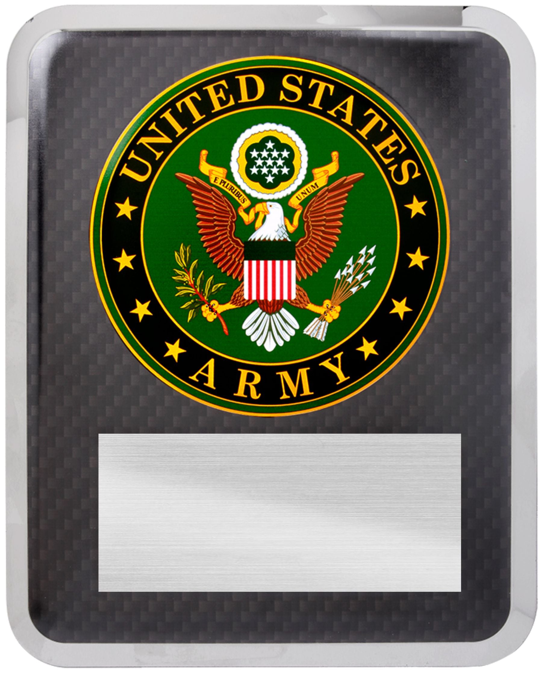 Army Hero Plaque Silver w Black Text
