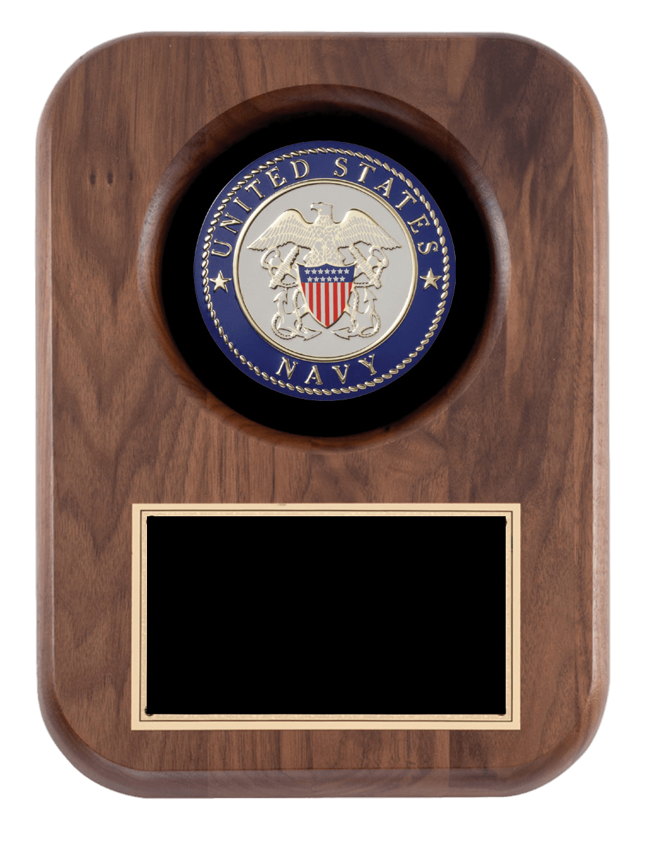 Navy 9 x 12 Walnut Plaque