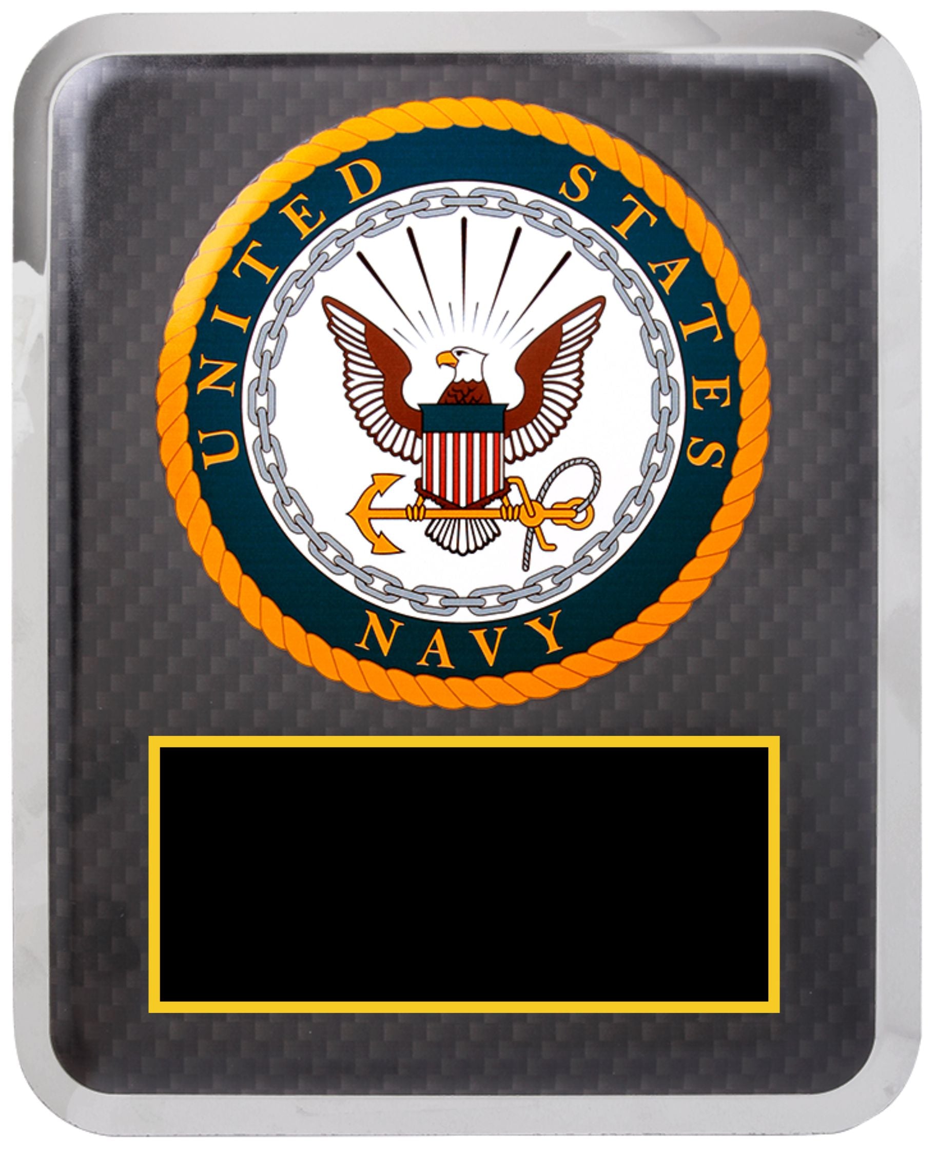 Navy Black w Gold Text Hero Plaque