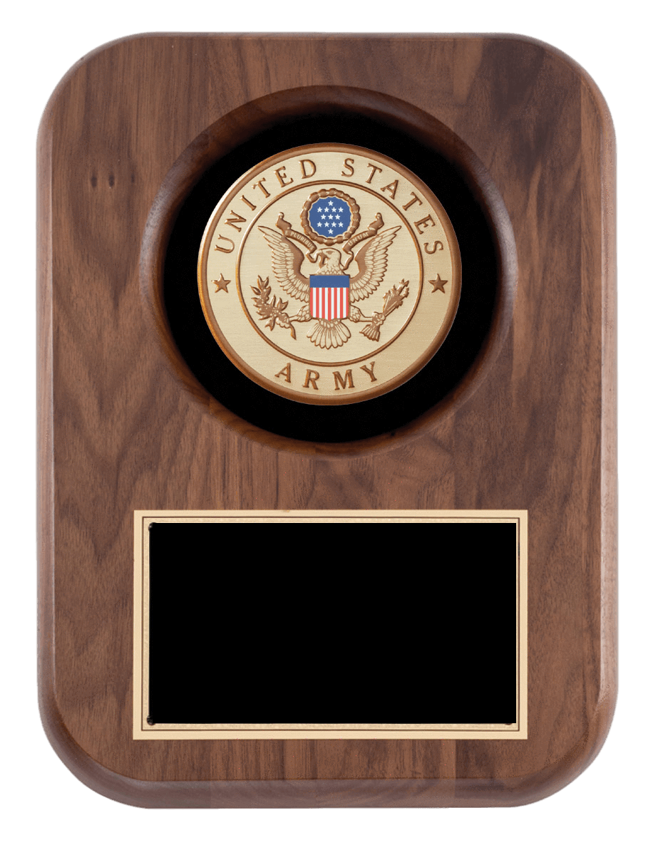 Army 9 x 12 Walnut Plaque