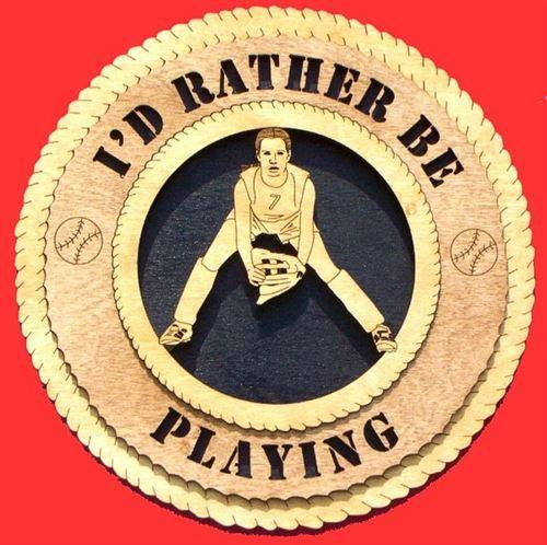 Laser Pics and Gifts: 12" FEMALE BASEBALL PLAYER Plaque - Laser Pics & Gifts