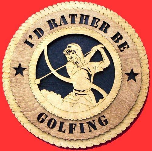 Laser Pics and Gifts: 12" FEMALE GOLFER Plaque - Laser Pics & Gifts