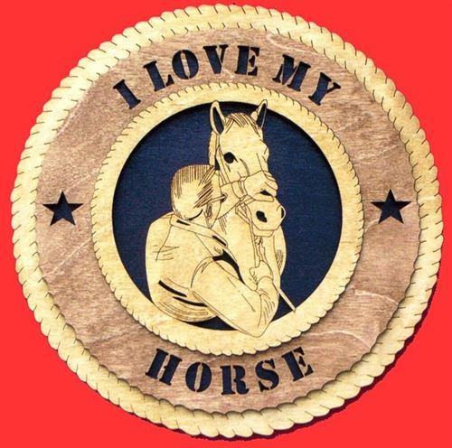 Laser Pics and Gifts: 12" HORSE & MAN Plaque - Laser Pics & Gifts