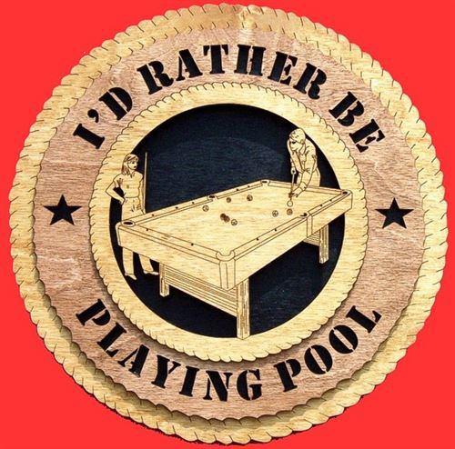 Laser Pics and Gifts: 12" PLAYING POOL Plaque - Laser Pics & Gifts