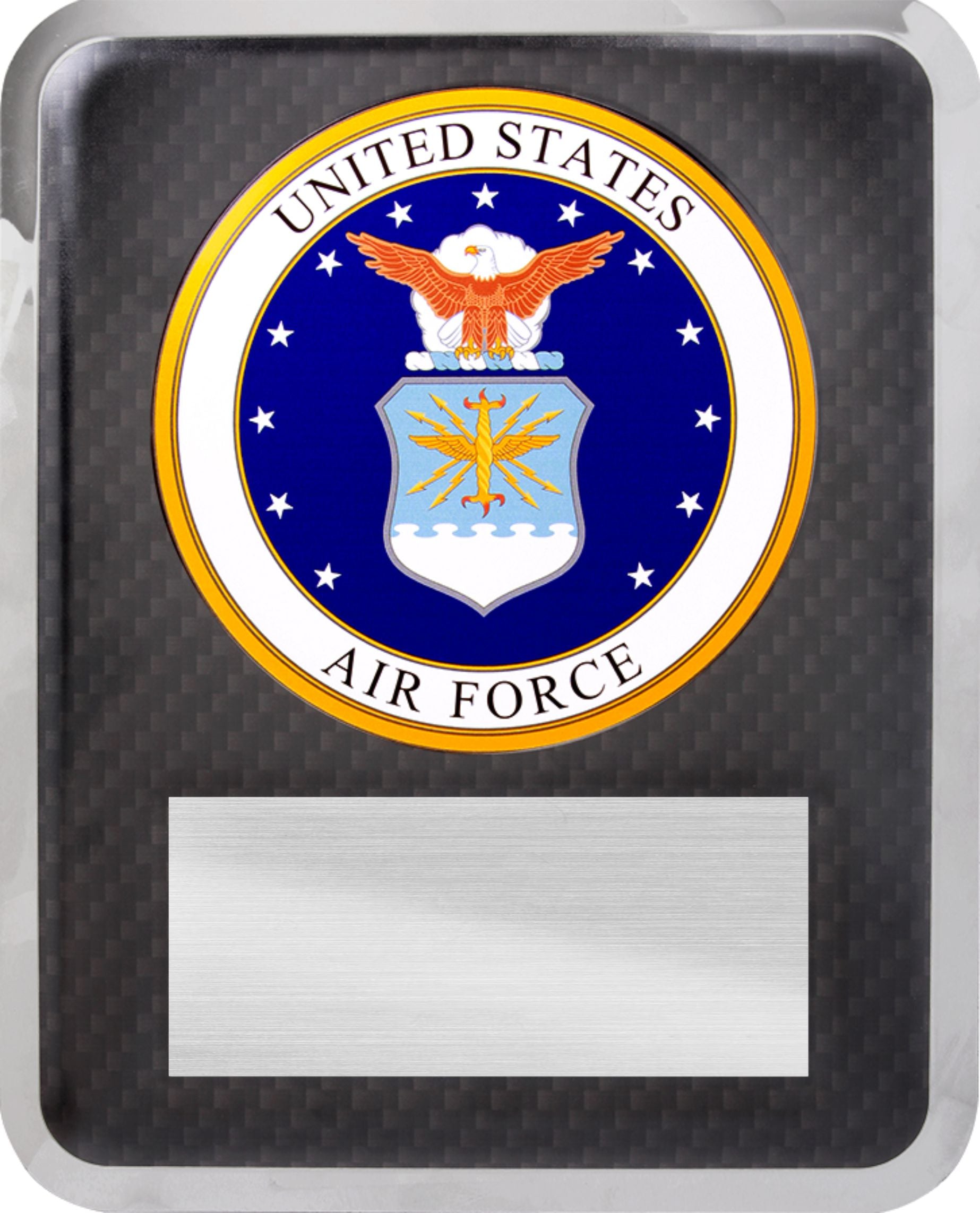 Air Force Hero Silver w Black Text Plaque