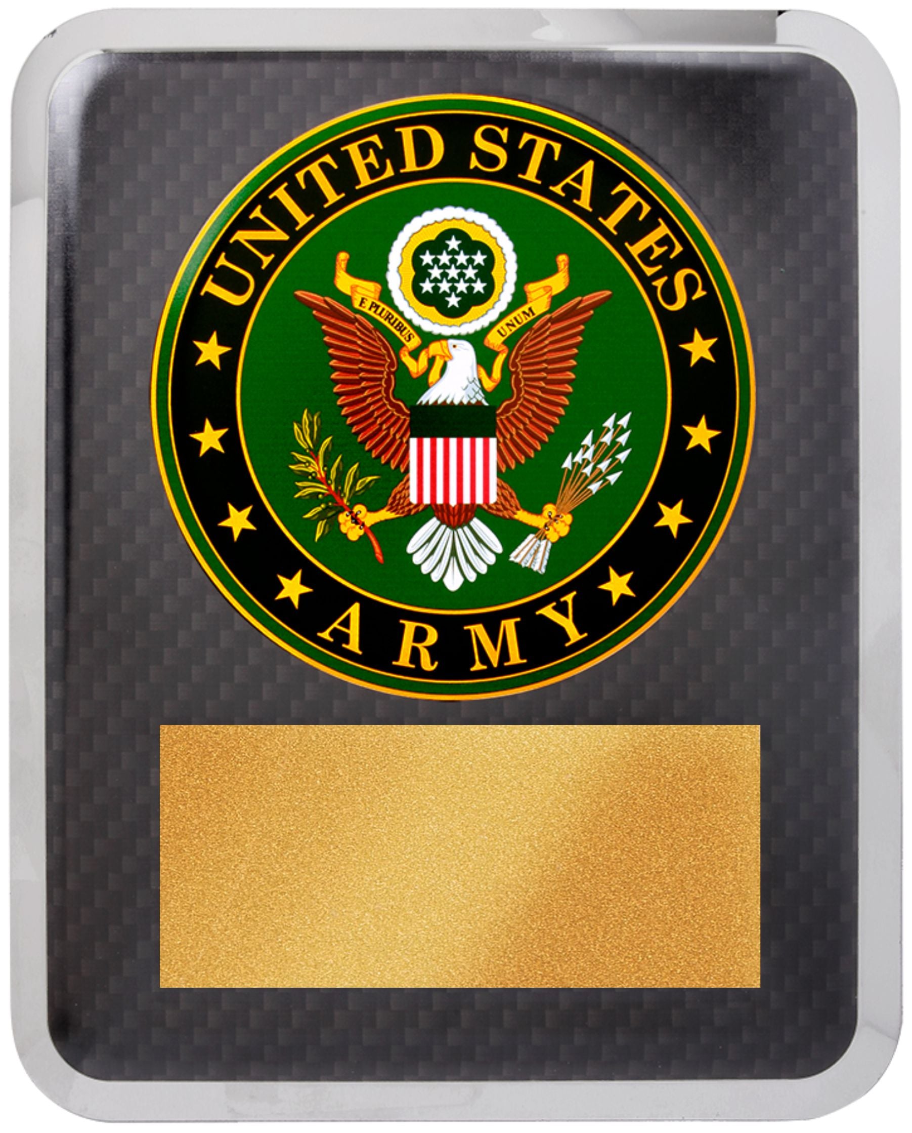 Army Hero Plaque Gold w Black Text