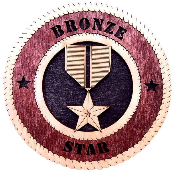 Laser Pics and Gifts: 12" BRONZE STAR Plaque - Laser Pics & Gifts