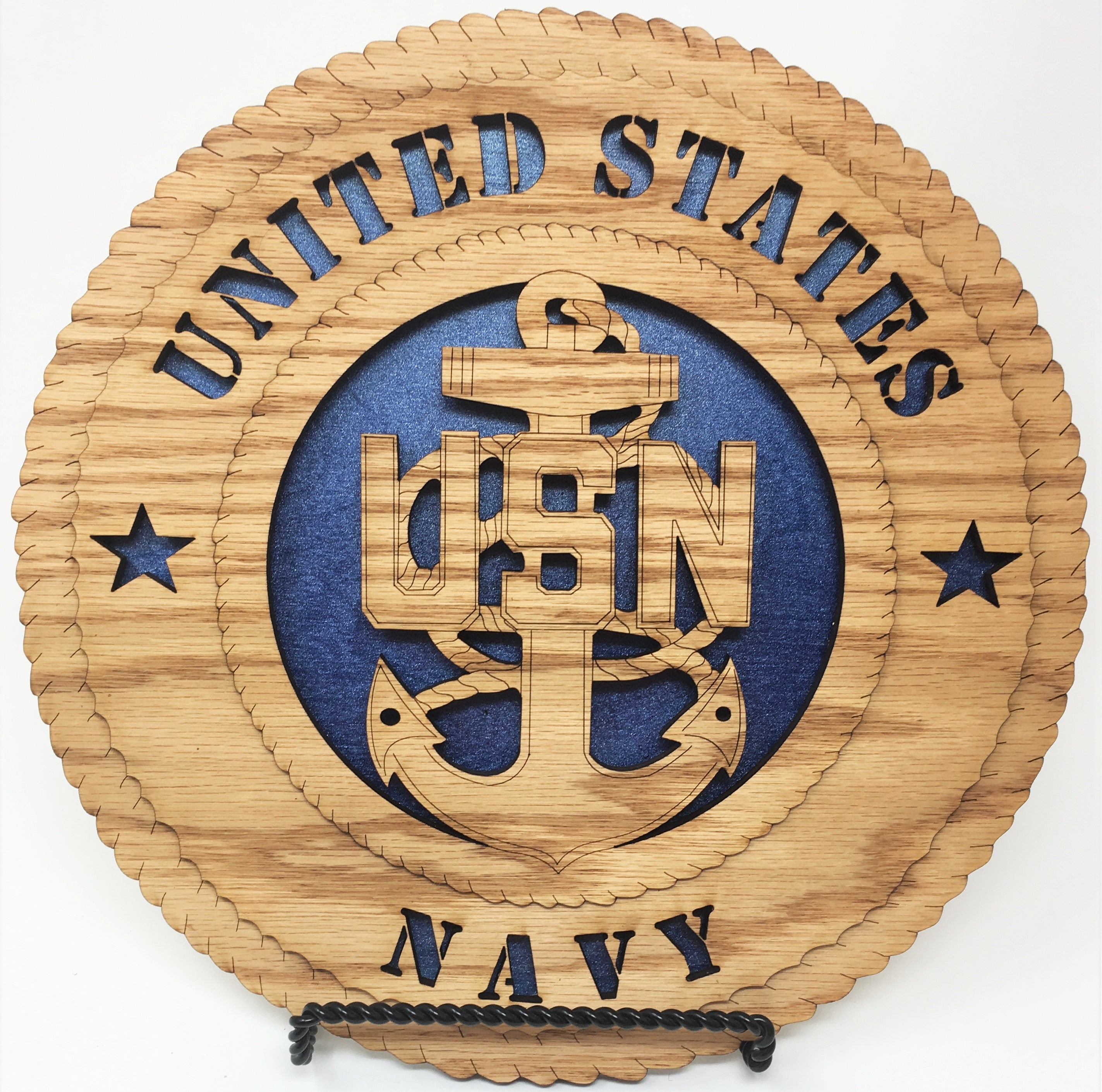 Laser Pics and Gifts: 12" Standard Navy Plaque - Laser Pics & Gifts