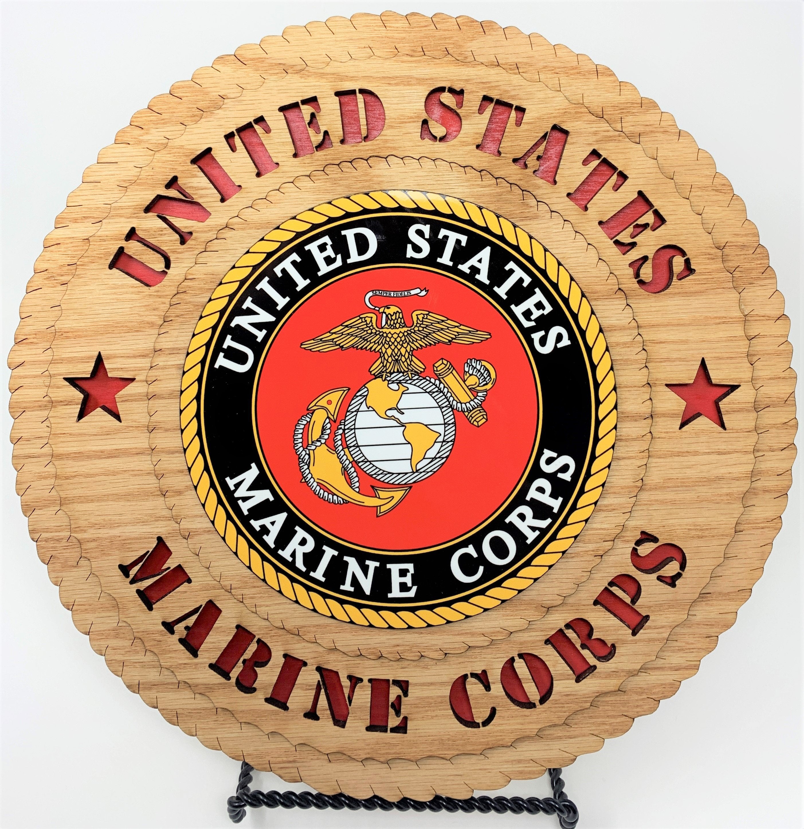 Laser Pics and Gifts:  US Marine Corps Color Plaque - Laser Pics & Gifts