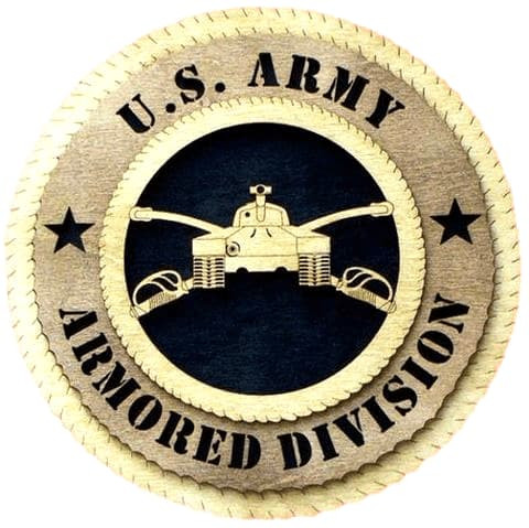 Laser Pics and Gifts: 12" ARMORED DIVISION Military Plaque - Laser Pics & Gifts