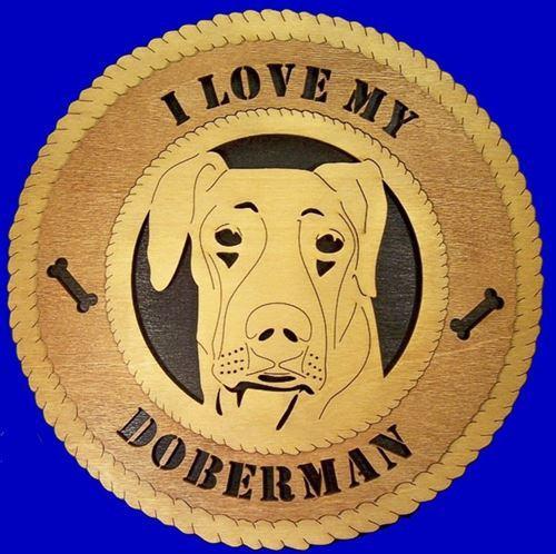 Laser Pics and Gifts: DOBERMAN UNCROPPED Dog Plaque - Laser Pics & Gifts