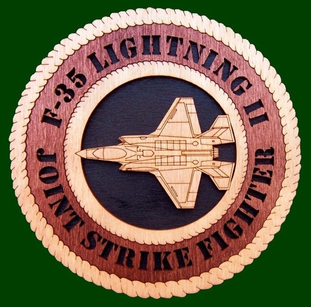 Laser Pics and Gifts: F-35 Joint Strike Force JSF Military Plaque - Laser Pics & Gifts