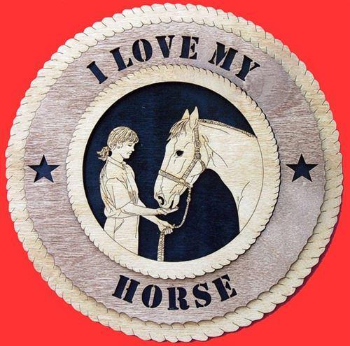 Laser Pics and Gifts: 12" FEEDING HORSE - FEMALE Plaque - Laser Pics & Gifts