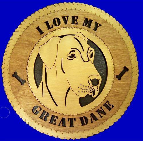 Laser Pics and Gifts: GREAT DANE UNCROPPED Dog Plaque - Laser Pics & Gifts