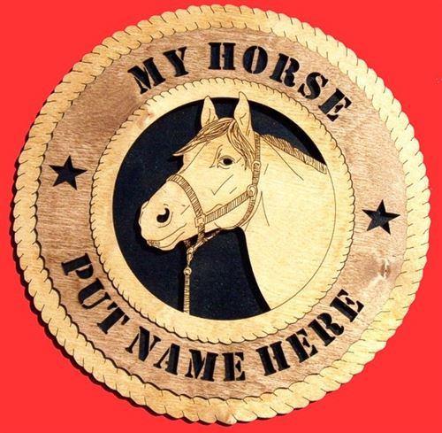 Laser Pics and Gifts: 12" HORSE HEAD  Plaque - Laser Pics & Gifts
