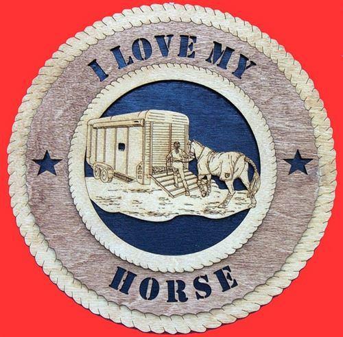Laser Pics and Gifts: 12" HORSE TRAILER Plaque - Laser Pics & Gifts