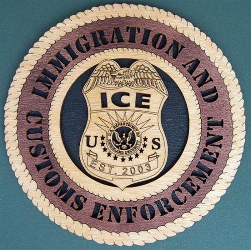 Laser Pics and Gifts: 12" ICE - IMMIGRATION AND CUSTOMS Plaque - Laser Pics & Gifts