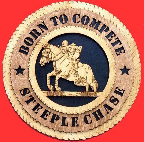 Laser Pics and Gifts: 12" HORSE JUMPING Plaque - Laser Pics & Gifts