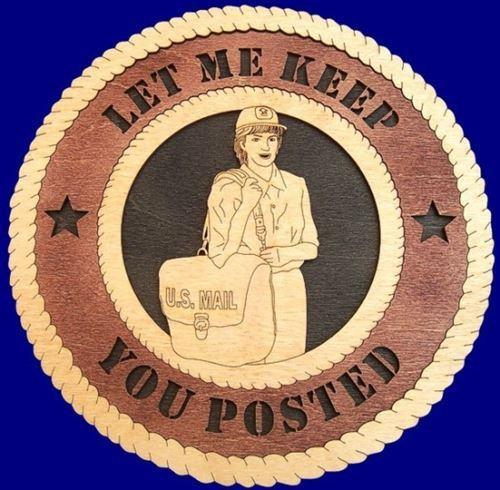 Laser Pics and Gifts: 12" MAIL CARRIER FEMALE Professional Plaque - Laser Pics & Gifts