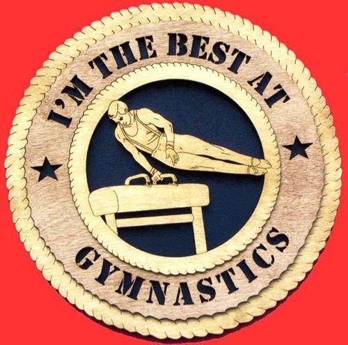 Laser Pics and Gifts: 12" MALE GYMNAST Plaque - Laser Pics & Gifts