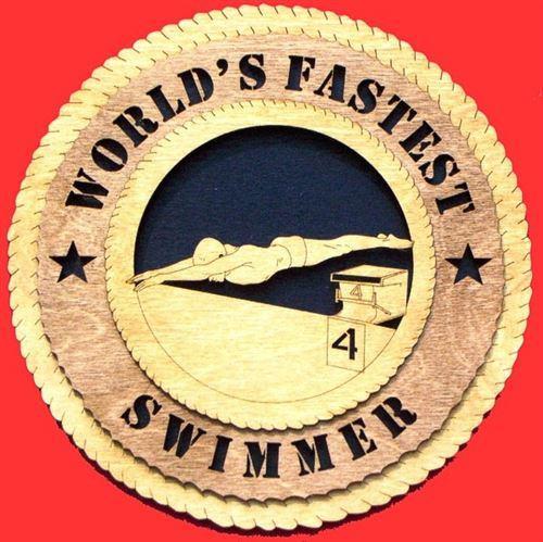 Laser Pics and Gifts: 12" MALE SWIMMER Plaque - Laser Pics & Gifts