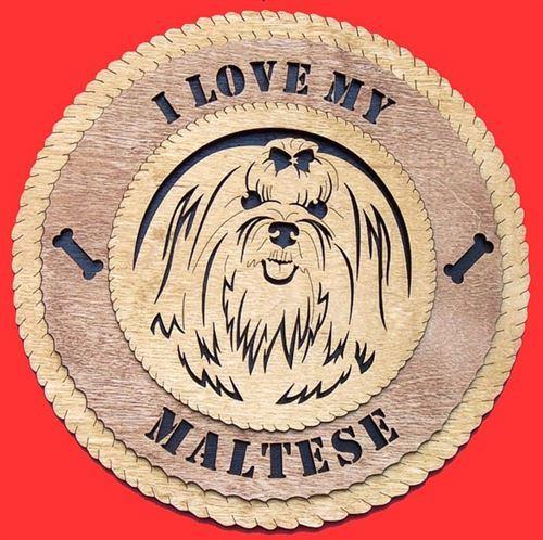 Laser Pics and Gifts: 12" MALTESE Dog Plaque - Laser Pics & Gifts