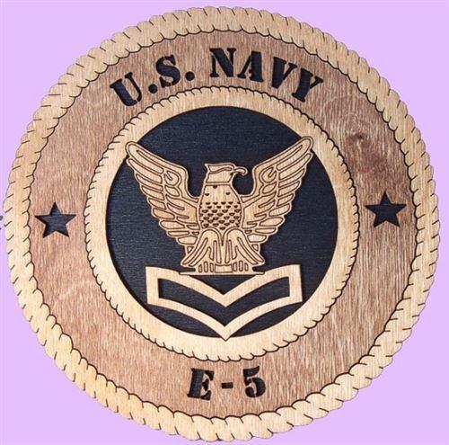 Laser Pics and Gifts: 12" NAVY E-5 Military Plaque - Laser Pics & Gifts