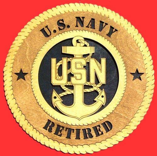 Laser Pics and Gifts: 12" NAVY Retired Military Plaque - Laser Pics & Gifts