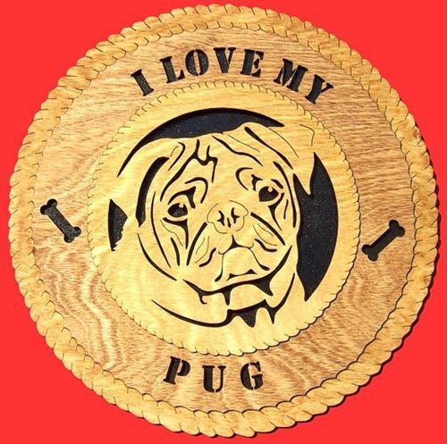 Laser Pics and Gifts: 12" PUG Dog Plaque - Laser Pics & Gifts