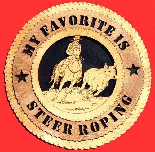Laser Pics and Gifts: 12" ROPING STEER Plaque - Laser Pics & Gifts