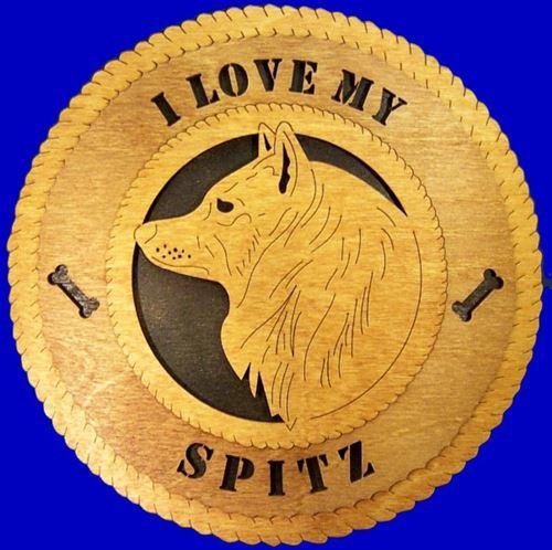 Laser Pics and Gifts: 12" SPITZ Dog Plaque - Laser Pics & Gifts
