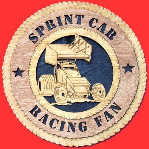 Laser Pics and Gifts: 12" SPRINT CAR RACER Plaque - Laser Pics & Gifts