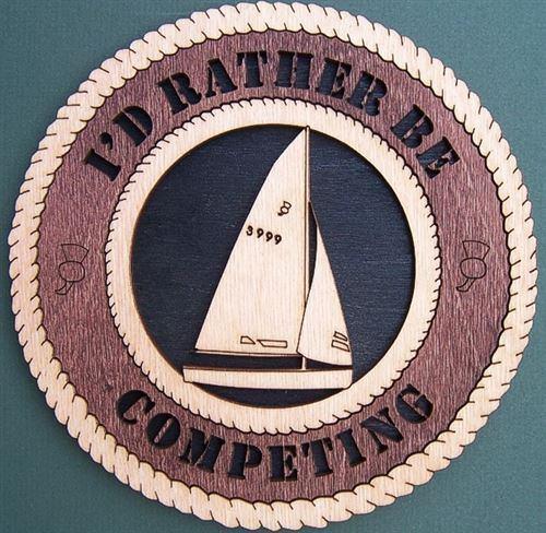 Laser Pics and Gifts: 12" THISTLE SAILBOAT Plaque - Laser Pics & Gifts