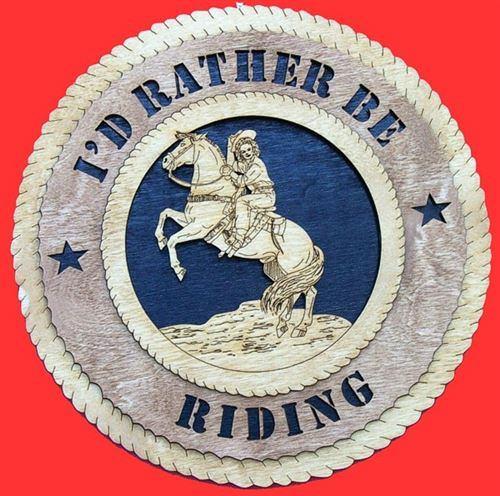 Laser Pics and Gifts: 12" WESTERN FEMALE RIDER Plaque - Laser Pics & Gifts
